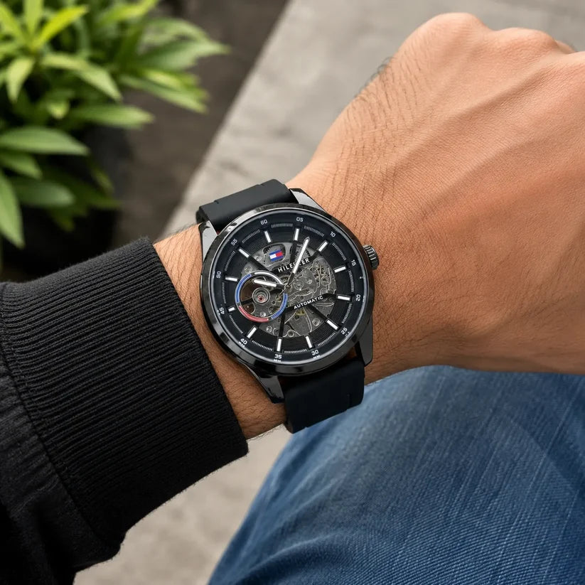 Premium Automatic Skeleton Watch for Men | Black Strap | Luxury Mechanical Timepiece
